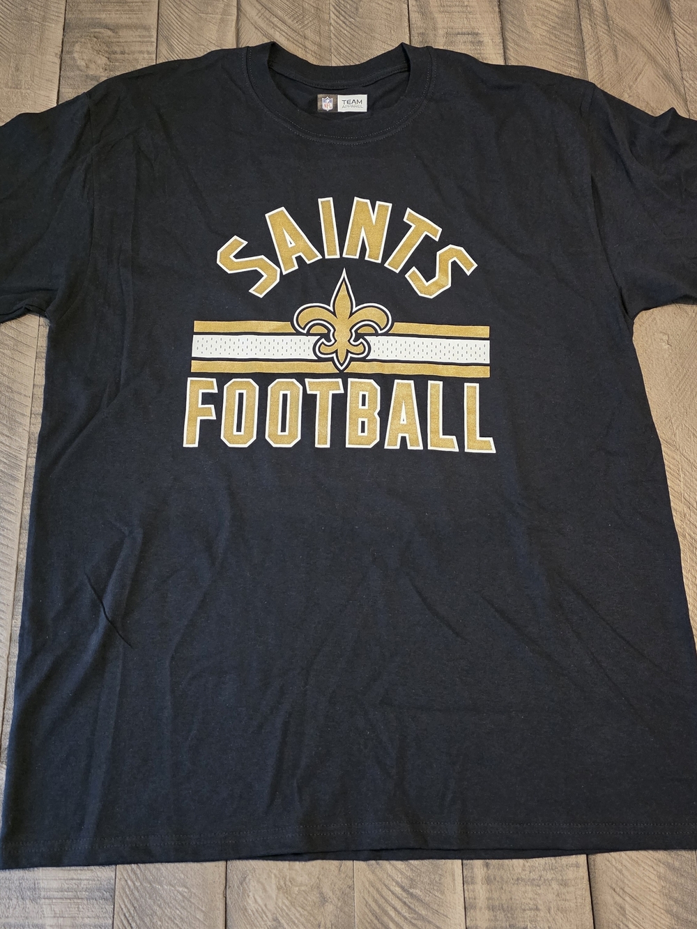 Men’s NFL Team Apparel New Orleans Saints Short Sleeve T-Shirt Black Size Large